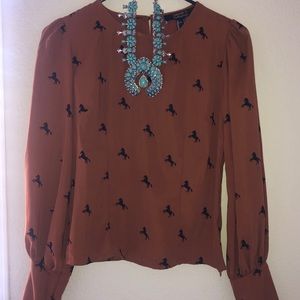 Horse print blouse